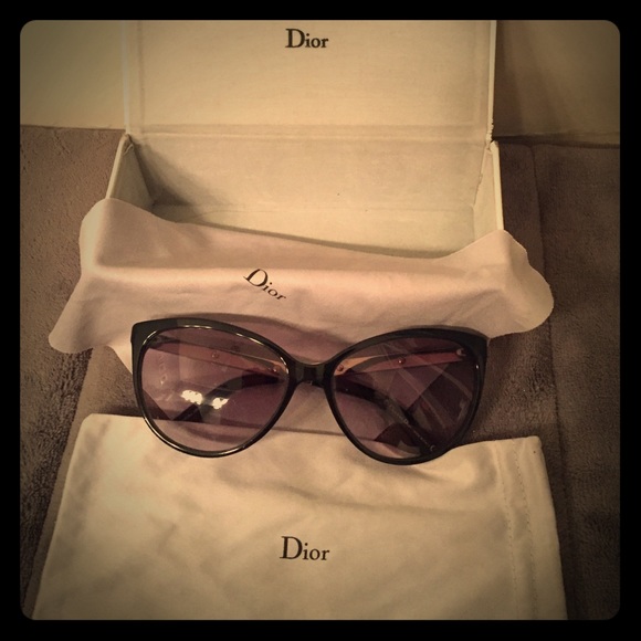 Authentic Christian Dior black cat eye sunglasses