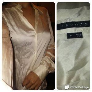 *SALE* Theory Silk Button Up Blouse