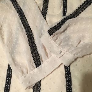 Cream J.CREW Sheer Lace Shirt💕