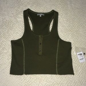 Olive Green Cropped Tank