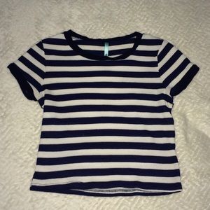 Navy Blue Sweater Striped Tee