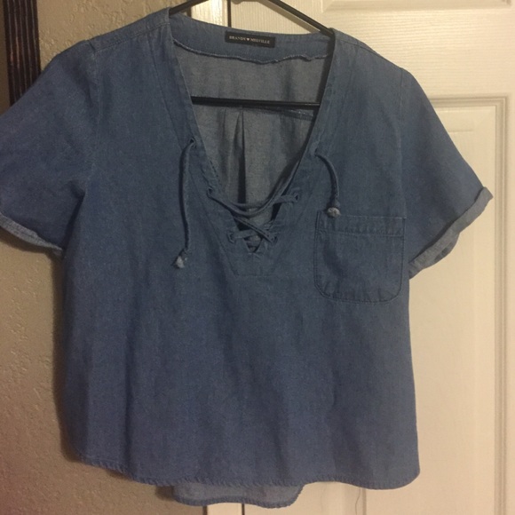 Brandy Melville Denim Ily Top