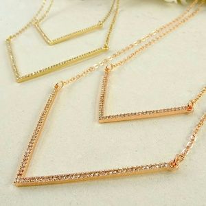 Rose Gold Chevron Necklace
