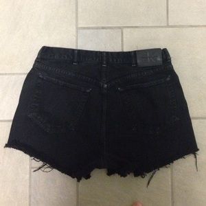 Calvin Klein high waisted black denim cutoffs