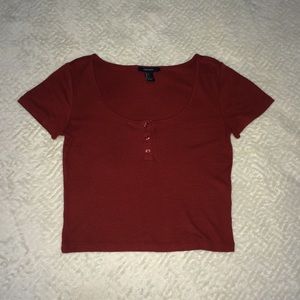 Cropped Henley Tee