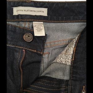 Chicos platinum denim jeans, size 0.