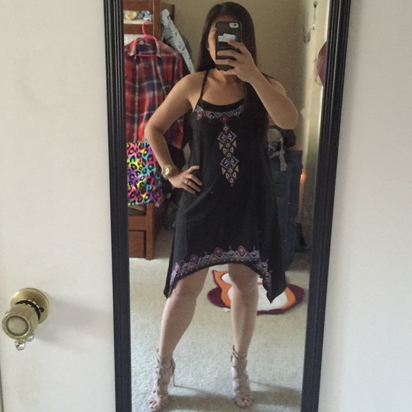 NWOT•SPAGHETTI STRAP A-LINE ASYMMETRICAL MINI - Picture 2 of 2