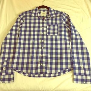 Blue and white plaid flannel