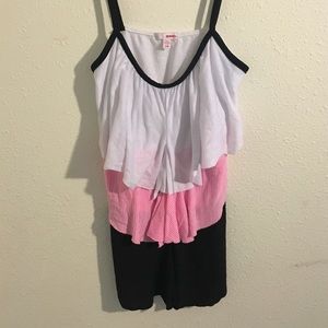 Bongo brand ruffle tiered tank top, size large