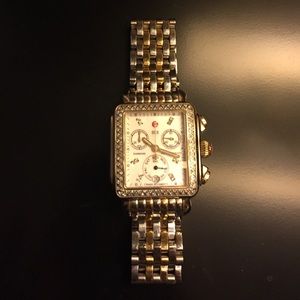 Gold/silver Michele deco watch