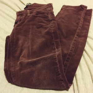 BDG skinny cigarette corduroy pants in plum color