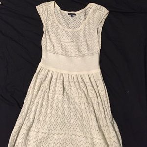 Short sleeve sparkly sweater dress