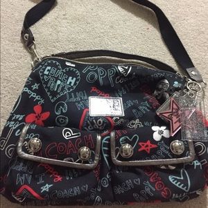 COACH Poppy Signature Sateen Shoulder Bag