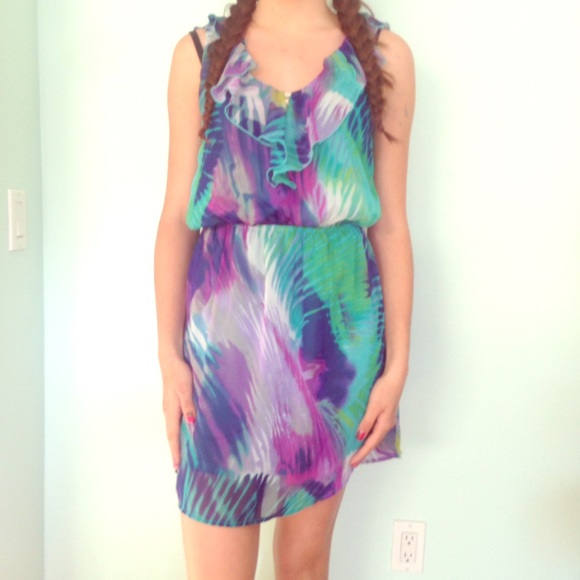 Tropical chiffon dress