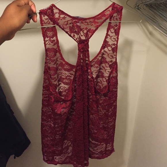 Charlotte Ruse Red Lace Tanktop - Picture 2 of 3