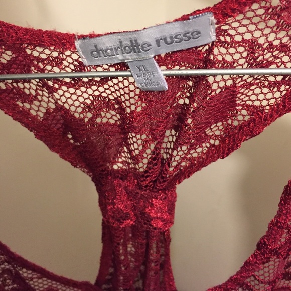 Charlotte Ruse Red Lace Tanktop - Picture 3 of 3