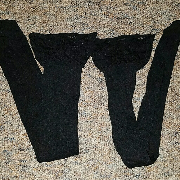 Lace top thigh highs
