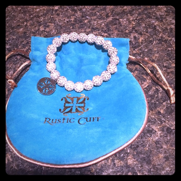 Silver Rustic Cuff elastic bracelet