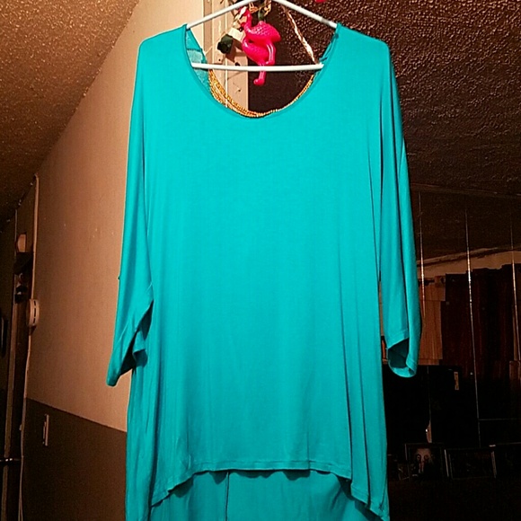 High low turquoise Blouse