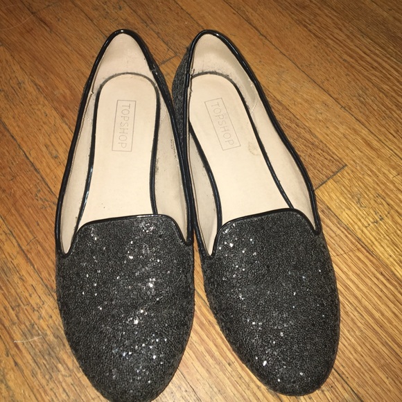 Topshop Glitter loafers.