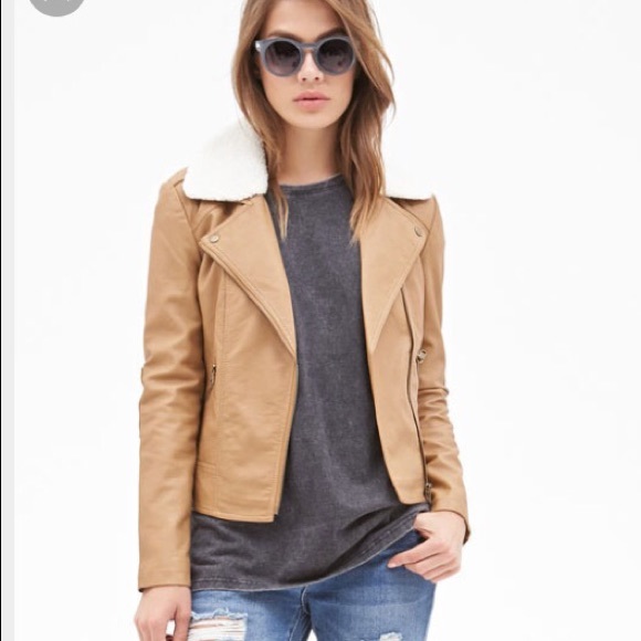 Leather shearling jacket