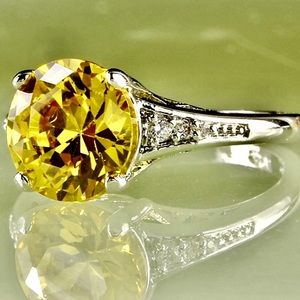 3.8 CT Round Cut CITRINE & White Topaz Gemstones