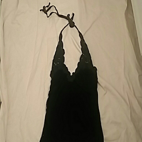 Sexy black halter top