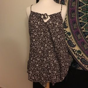 Brown floral printed tunic