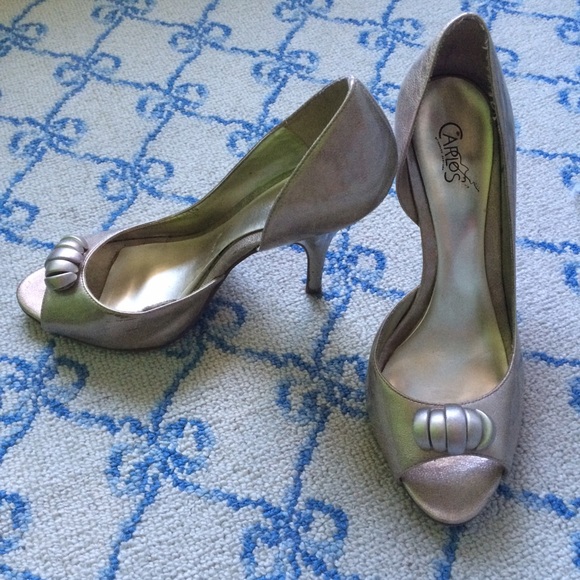 Gold shimmer Carlos Santana stilettos