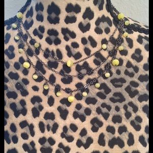Express Black and Yellow-beaded Necklace