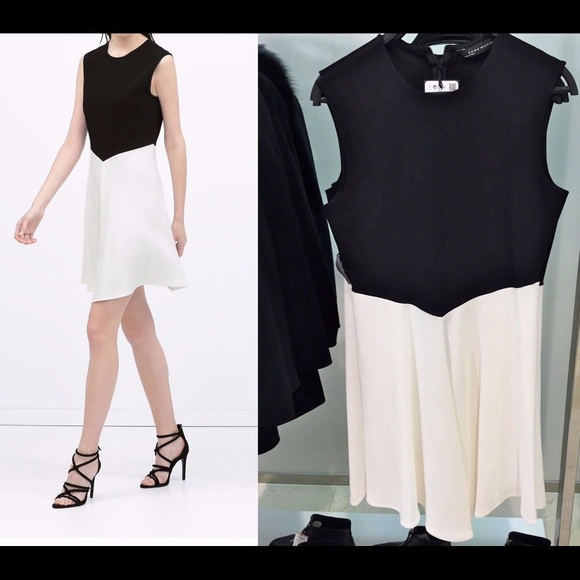 Zara 2015 black and white dress Size M