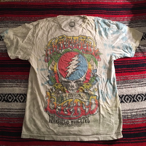 GRATEFUL DEAD rock band tye die Tshirt size Large
