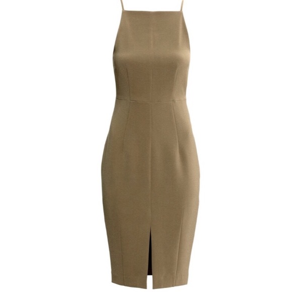 Khaki fitted dress