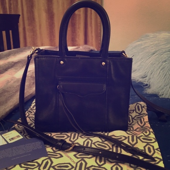 Black Rebecca Minkoff mini M.A.B. purse