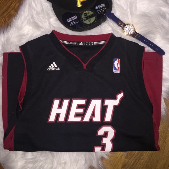 🏀🔥 Rare Adidas Miami Heat Jersey Dwayne Wade