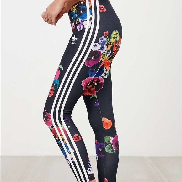 *SOLD*Adidas S Floral Print Leggings - Picture 1 of 4