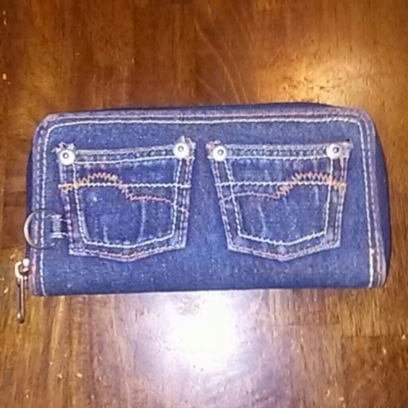 denim jean wallet/ clutch