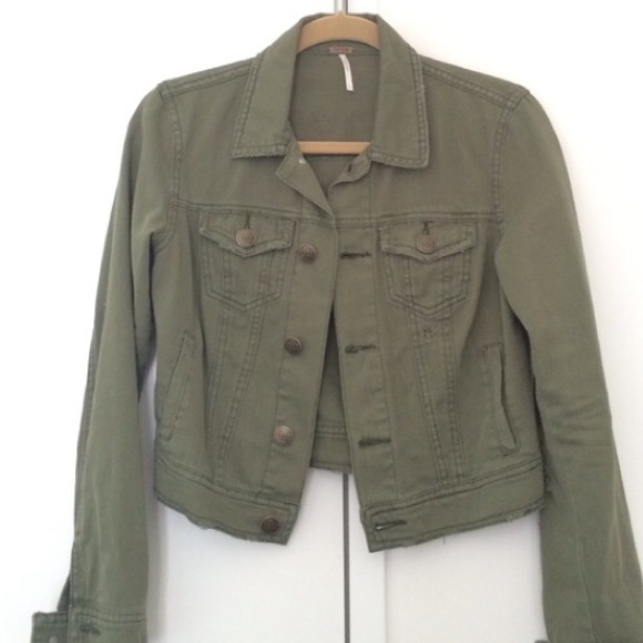 Never Been Worn Green Denim Free People Jacket