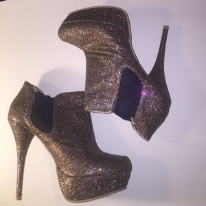 Steve Madden glitter heel booties