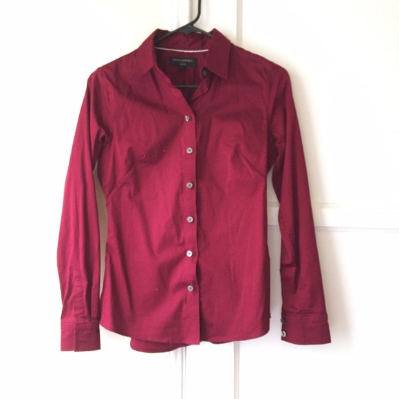 Maroon Button Down Collared Shirt - image 1