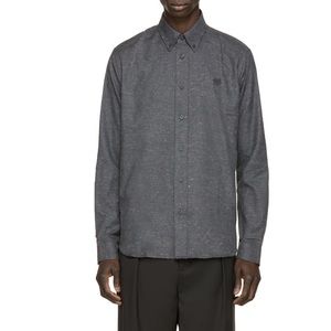"Kenzo" Grey Confetti Flannel Logo Shirt