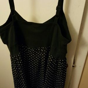 Black polka dot dress