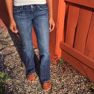 'A' pocket flare Jeans