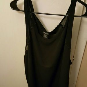 Torrid black sheer studded tank top