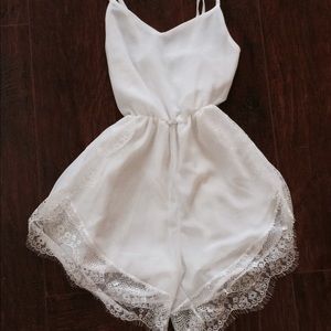 White laced romper