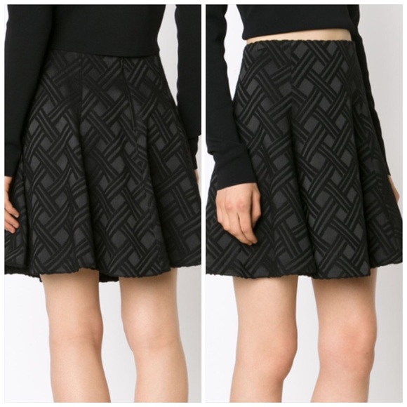 Alice + Olivia Black Woven A-Line Skirt - Picture 4 of 5