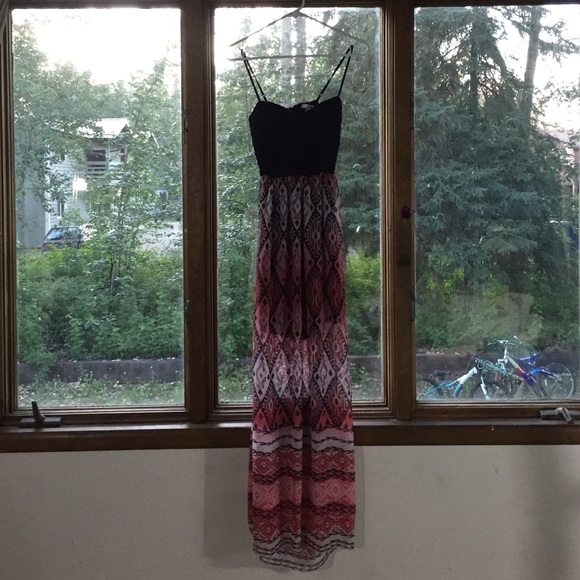 High waisted maxi dress