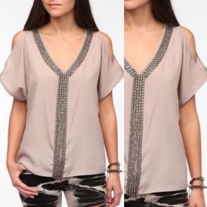 Urban Outfitters Dressy Taupe Blouse