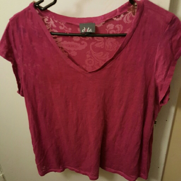 Pink burnout floral print top