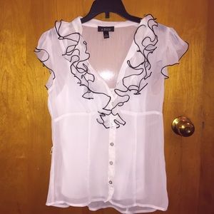 White and black blouse